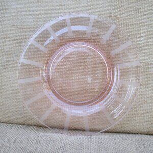Antique Cambridge Glass Etched Pink Depression Plate